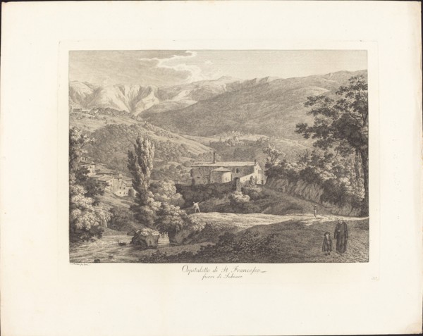 Ospitaletto di San Francesco, fuori di Subiaco, c. 1795. Creator: Jacob Wilhelm Mechau.