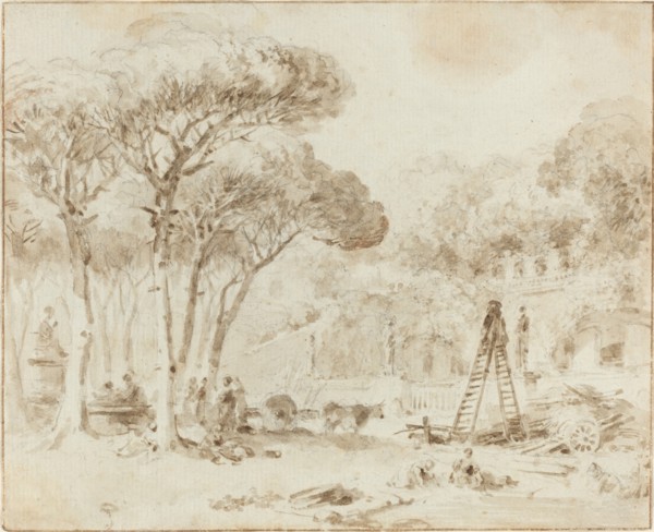 Gardens of an Italian Villa (Villa Medici?), 1773/1774. Creator: Jean-Honore Fragonard.
