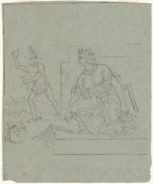 Political Cartoon of the American Civil War, c. 1860s. Creator: Emanuel Gottlieb Leutze.