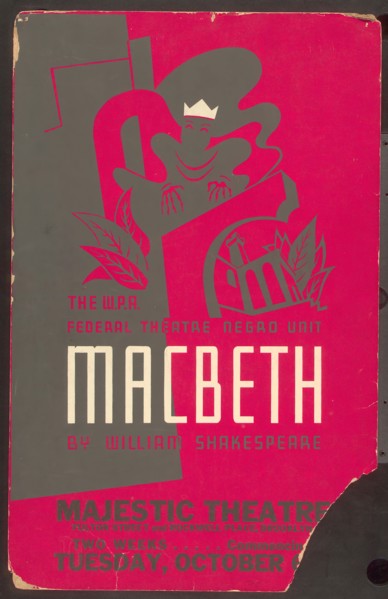 Poster from Brooklyn production of Macbeth (Majestic Theater), [193-] . Creator: Unknown.
