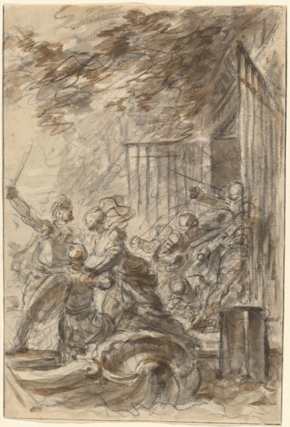 Isabella Abandons Her Home to Follow Odorico and His Men. Creator: Jean-Honore Fragonard.