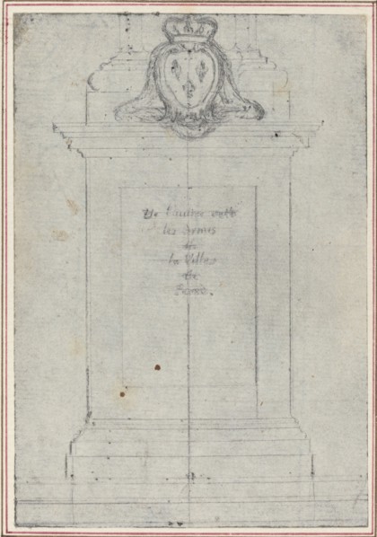 A Plinth Surmounted by the Arms of the King of France. Creator: Hubert Francois Gravelot.