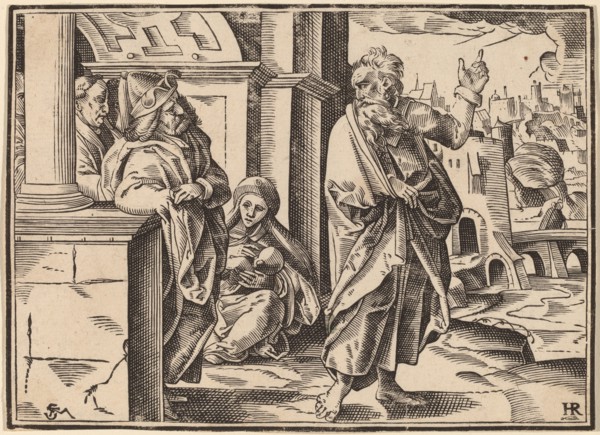 Christ Tells His Disciples of the Last Judgment, published 1630. Creator: Christoph Maurer.