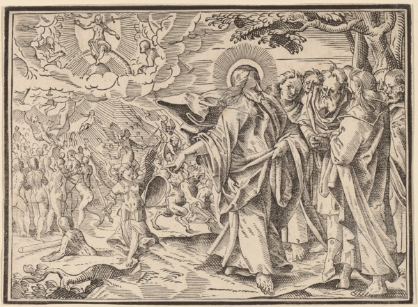 Christ Tells His Disciples of the Last Judgment, published 1630. Creator: Christoph Maurer.