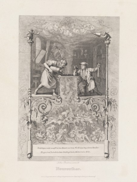 Neureuther (Self-Portrait in the Etching Studio), 1839. Creator: Eugen Napoleon Neureuther.
