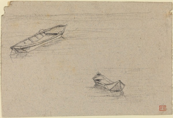 Two Boats for "L'Abside de Notre-Dame de Paris", probably c. 1854. Creator: Charles Meryon.