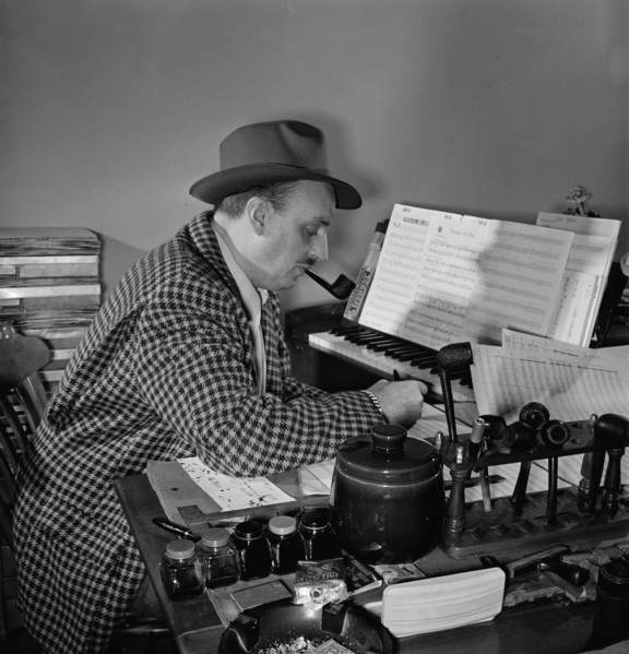 Portrait of Brick Fleagle in his home, New York, N.Y., 1946. Creator: William Paul Gottlieb.
