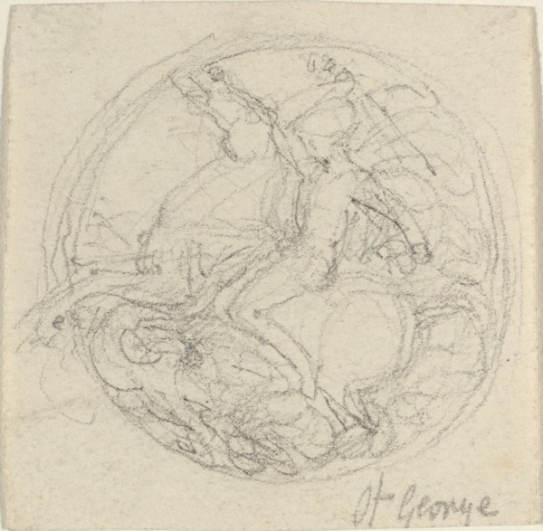 Design for a Medal Representing Saint George and the Dragon, c. 1800?. Creator: John Flaxman.