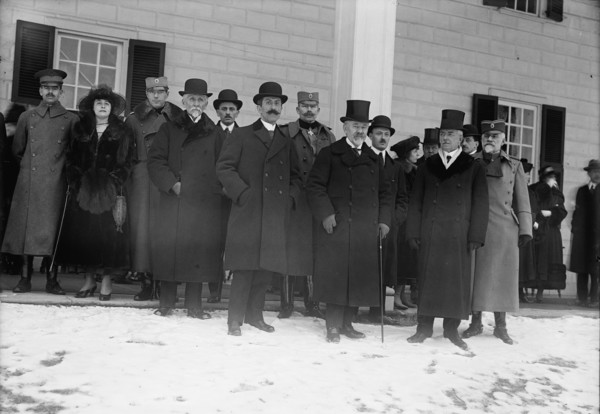 Serbian Mission To The U.S. at Mount Vernon, with Sec. Lansing, 1918. Creator: Harris & Ewing.