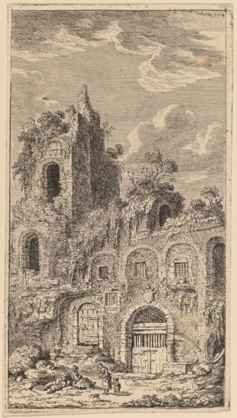 Fragment of the Old City Wall at San Giovanni Laterano, 1764. Creator: Franz Edmund Weirotter.