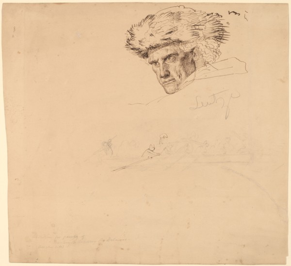 Studies for "Washington Crossing the Delaware" [recto], 1849. Creator: Emanuel Gottlieb Leutze.