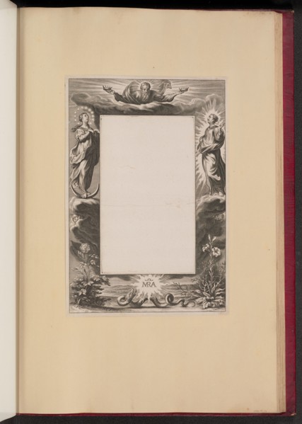 Border Illustration with God the Father, Two Saints, and a Serpent, 1613/1646. Creator: Unknown.