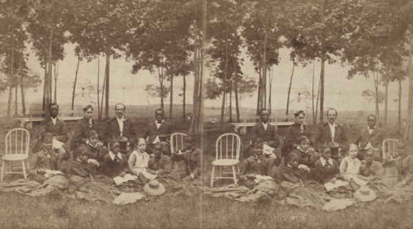 View of a group of tourists, some African American, c1850-c1930. Creator: Alexander Carson McIntyre.