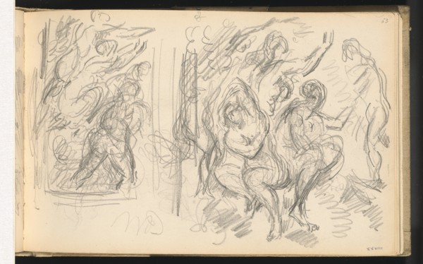 Two Studies for "The Judgement of Paris" or "The Amorous Shepherd", 1883/1886. Creator: Paul Cezanne.