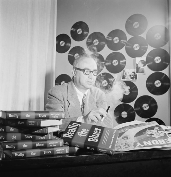Portrait of Mezz Mezzrow in his office, New York, N.Y., ca. Nov. 1946. Creator: William Paul Gottlieb.