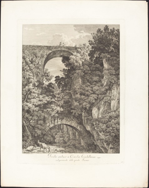Ponte antico a Cività Castellana, volgarmente detto ponte Terano, 1798. Creator: Jacob Wilhelm Mechau.