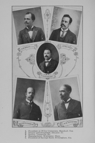 M.W. Dogan ; James Kelly ; E. Hansberry ; Walter M. Coshburn ; W.R. Pettiford, 1902. Creator: Unknown.