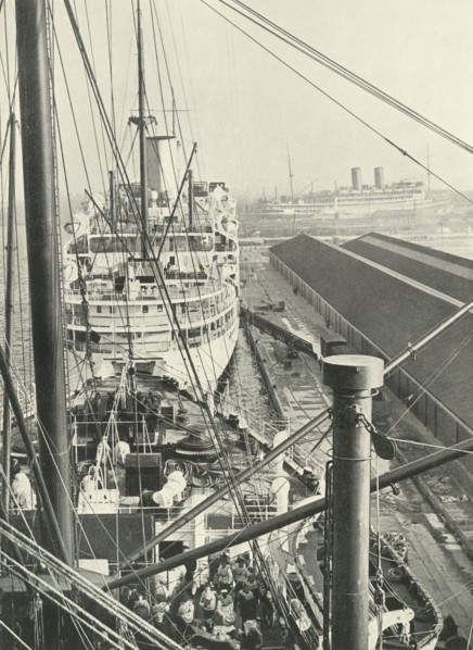 The Traffic Still Quickens; Still The Vessels Grow Bigger Liners In Tilbury Docks', 1937. Creator: Fox.