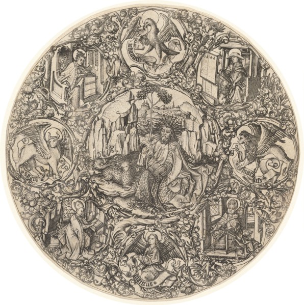 Saint John the Baptist in the Wilderness with the Lamb of God, Surrounded by..., 1466. Creator: Master ES.