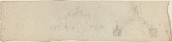Studies for a Triumphal Arch Surmounted by Britannia [recto and verso], probably 1799. Creator: John Flaxman.