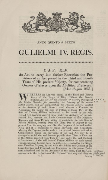 An act to carry into further execution the provisions of an act passed in the third..., 1835. Creator: Unknown.