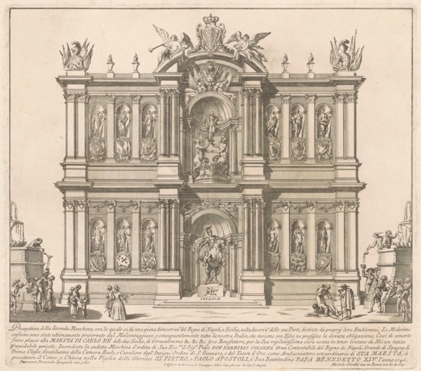 The Seconda Macchina for the Chinea of 1746: The Territories of the Kingdom of Naples, 1746. Creator: M Sorello.