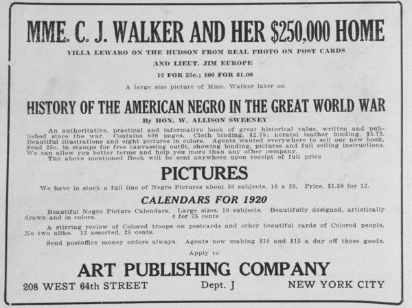 'History of the American Negro in the Great World War'; By Hon. W. Allison Sweeney, 1918-1922. Creator: Unknown.