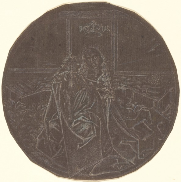 The Madonna and Child in a Garden, 19th century facsimile after an engraving of c. 1465-1467. Creator: Master ES.