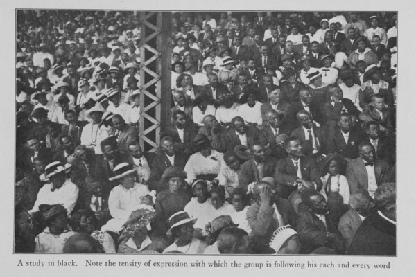 A Black study; Note the tensity of expression with which the group is following his each..., 1916. Creator: Unknown.