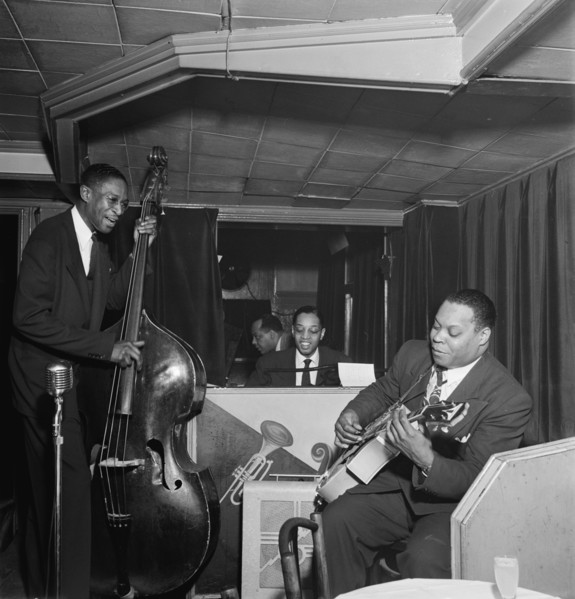 Portrait of Billy Taylor, Zutty Singleton, and Leonard Ware, New York, N.Y.(?), 1938. Creator: William Paul Gottlieb.