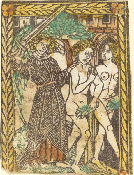 The Expulsion from the Garden of Eden, 1460/1480. Creator: Master of the Borders with the Four Fathers of the Church.