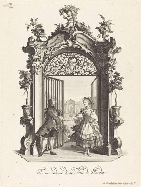 Façon moderne d'une Porte de Jardin (A Garden Door in the Modern Style), c. 1755/1760. Creator: Johann Esaias Nilson.