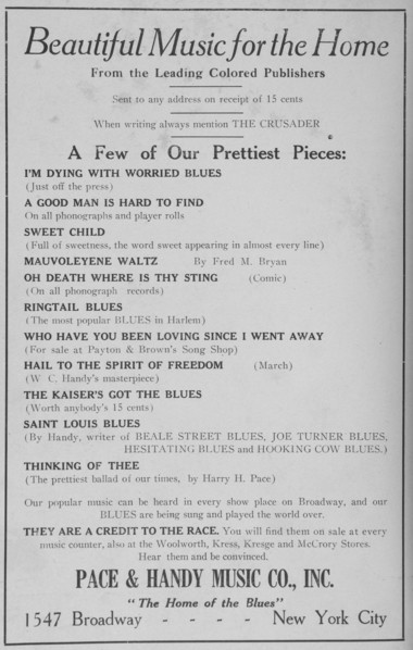 Beautiful music for the home from the leading Colored publishers; The Pace & Handy Music, 1918-1922. Creator: Unknown.
