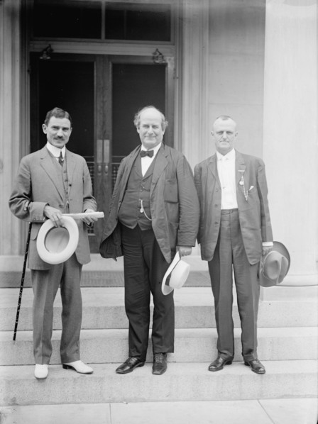 Richard Lee Metcalfe, Civ. Gov. Canal Zone, with Min. Morales of Panama And Sec. Bryan, 1913.  Creator: Harris & Ewing.
