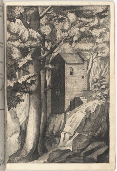 Exterior View of the Chapel of the Cardinal (Veduta esterna della cappella...) [plate G], 1612. Creator: Jacopo Ligozzi.