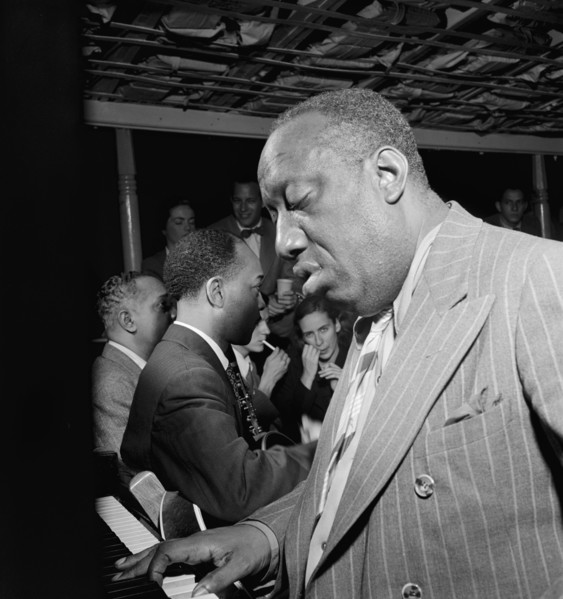 Portrait of James P. (James Price) Johnson, Riverboat on the Hudson, N.Y., ca. July 1947. Creator: William Paul Gottlieb.