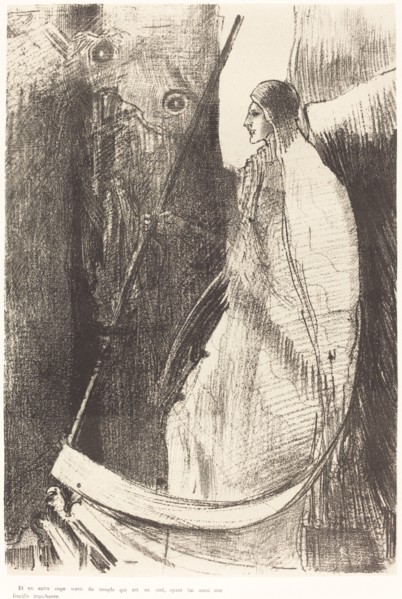 Et un autre ange sortit du temple qui est au ciel, ayant lui aussi une faucille tranchante..., 1899. Creator: Odilon Redon.