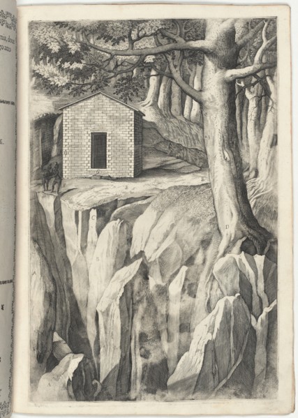 Monastic Cell of the Blessed John of La Verna (Cella del beato Giovanni della Verna) [plate T], 1612 Creator: Jacopo Ligozzi.