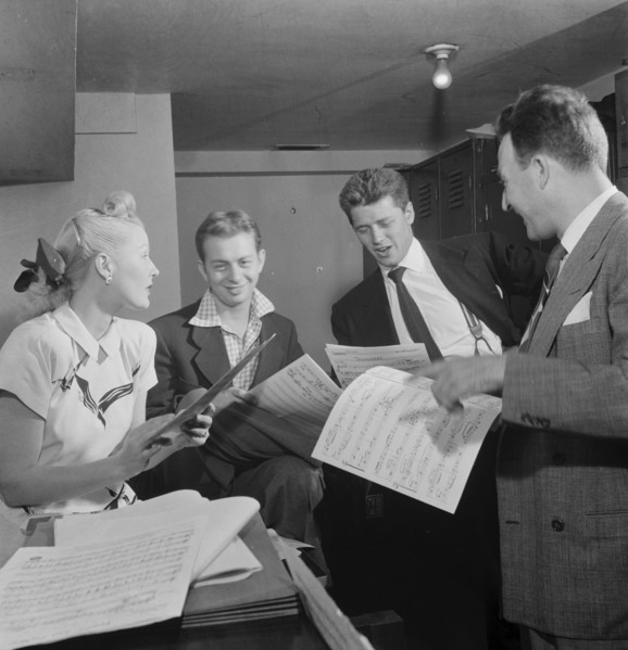 Portrait of Jerry Wald, Gordon MacRae, Mel Tormé, Marion...Saturday Teentimers Show, N.Y., 1947. Creator: William Paul Gottlieb.