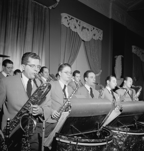 Portrait of (Robert) Dean Kincaide, Bill Ainsworth, Ray Beller, Peanuts Hucko...N.Y., ca. Jan. 1947. Creator: William Paul Gottlieb.