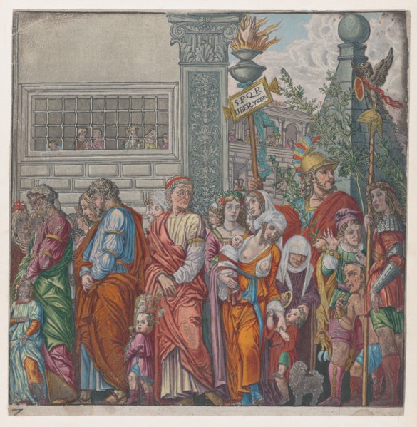 Sheet 7: Procession, from The Triumph of Julius Caesar, 1599. Creator: Andreani, Andrea (c. 1540-after 1610).
