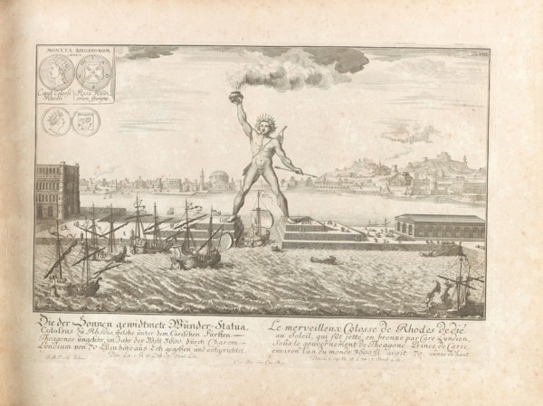 The Colossus of Rhodes. From "Entwurff einer historischen Architektur", 1725. Creator: Fischer von Erlach, Johann Bernhard (1656-1723).