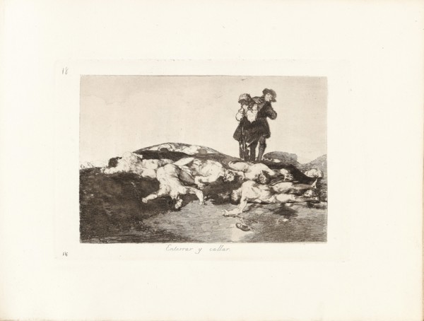 Los Desastres de la Guerra (The Disasters of War), Plate 18: Enterrar y callar (Bury them..., 1810s. Creator: Goya, Francisco, de (1746-1828).