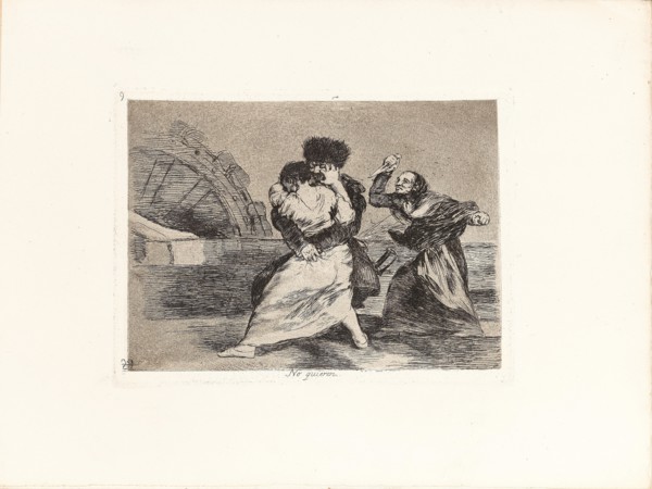 Los Desastres de la Guerra (The Disasters of War), Plate 9: No quieren (They do not want to), 1810s. Creator: Goya, Francisco, de (1746-1828).