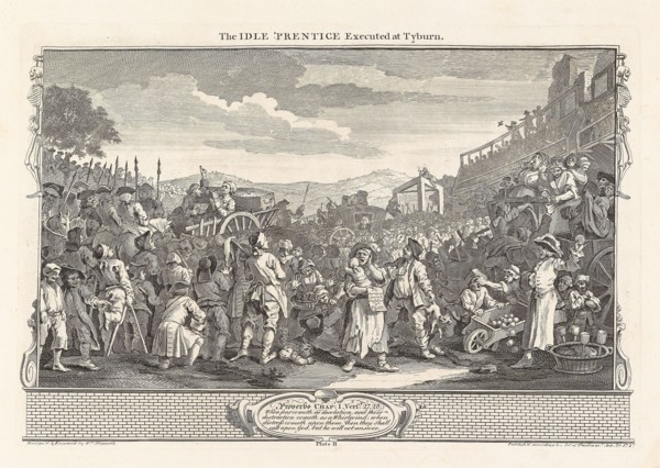 Series "Industry and Idleness", Plate 11: The Idle 'Prentice Executed at Tyburn, 1747. Creator: Hogarth, William (1697-1764).