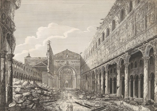 View of the Basilica of Saint Paul Outside the Walls in Rome, 1823. Creator: Rossini, Luigi (1790-1857).