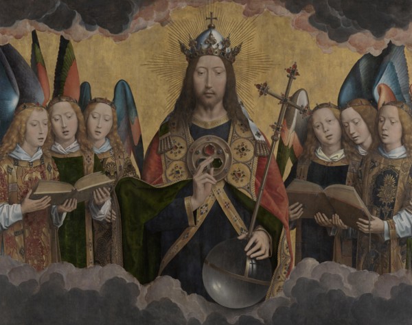 God the Father with Singing Angels, Between 1483 and 1494. Creator: Memling, Hans (1433/40-1494).