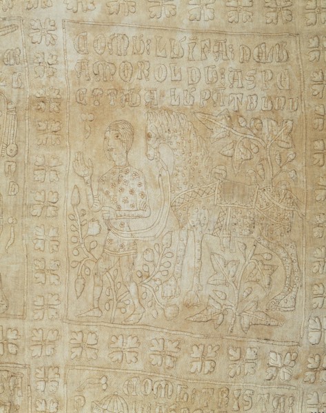 Tristan Quilt or Tristan and Isolde Quilt (Detail), Second Half of 14th cen.. Creator: Anonymous master.