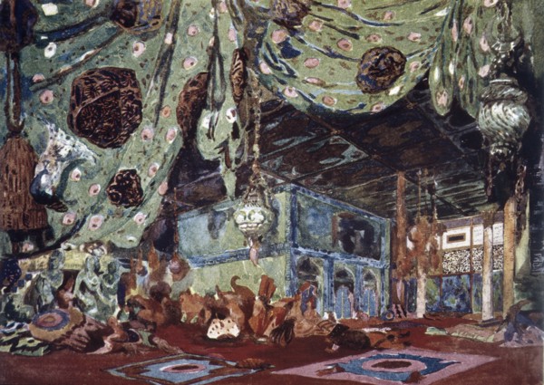 Set design for the play 'Scheherazade', 1935. Creator: Bakst, Leon (1866-1924).