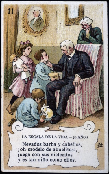 Collection of stickers 'Scale of life' number 5, 20th century. Creator: Mestres, Apeles (1854 - 1936).